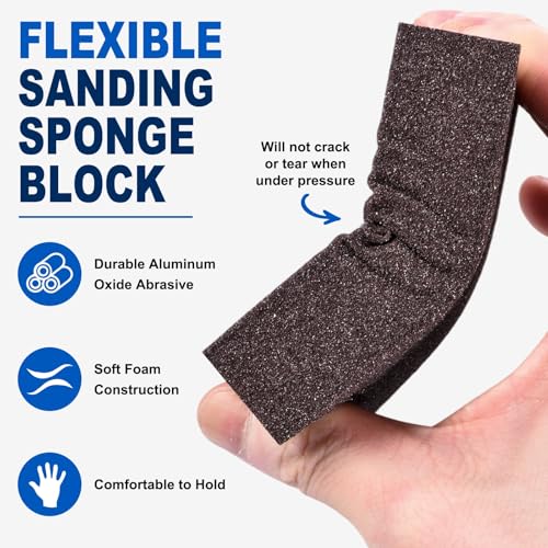 4Pcs 80Grit Sanding Sponges, Wet Dry Sanding Blocks - size: 80Grit