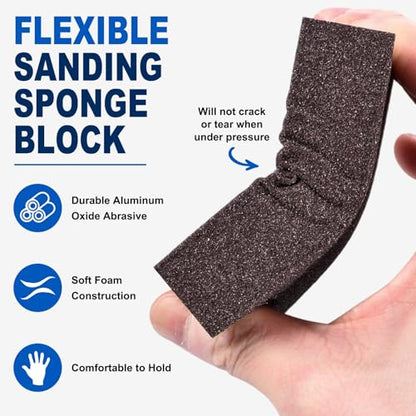 4Pcs 80Grit Sanding Sponges, Wet Dry Sanding Blocks - size: 80Grit