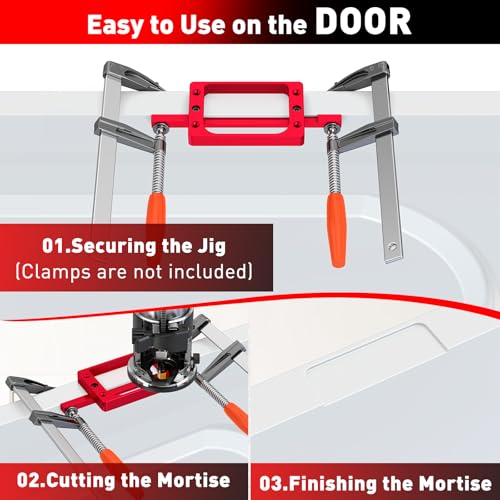 3-1/2" Fixed Size Door Hinge Jig for Door and Jamb, Aluminum Alloy - size: 3.5 in with Door Lock Kit