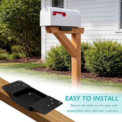 Mailbox Mounting Bracket Universal Plate for Post Mount Mailboxes Wood or Hollow Posts Mailbox Mounting Plate for Most Post Mounted Mailboxes with Holes at The Bottom