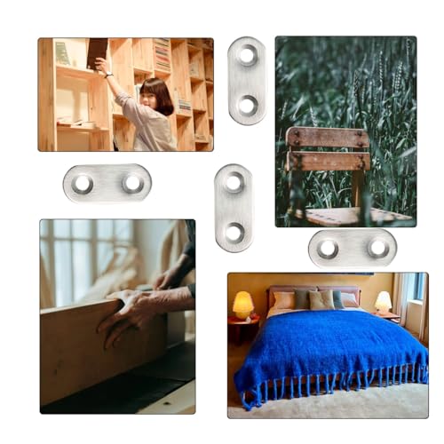 20 Pack Straight Brace, Flat Straight Bracket with Screws - color: Silver