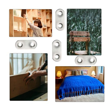 20 Pack Straight Brace, Flat Straight Bracket with Screws - color: Silver