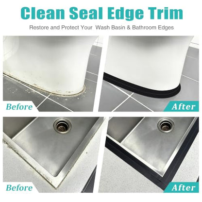 Black Caulk Tape 3 Pack, Waterproof Peel and Stick Caulking Tape