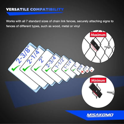 48pcs Fence Clips Chain Link Fence Sign Mounts Fastener Brackets Clamps - style: 48PCS