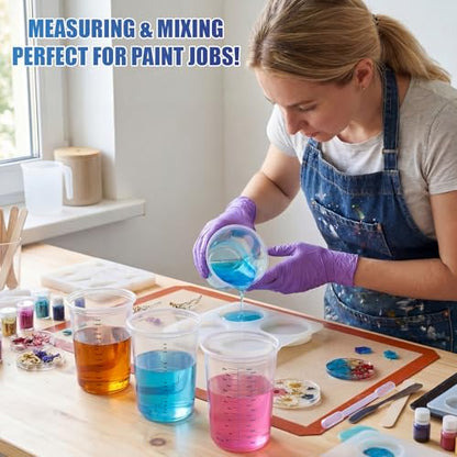 Hushee 100 Pcs 32 oz Paint Mixing Cups 1000 ml Disposable Measuring Cups