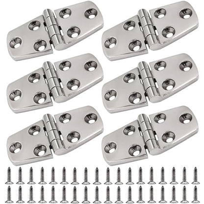 316 Stainless Steel Hinges Marine Grade 3" x 1.5" Heavy Duty Boat Hatch Hinge (76 mm X 38 mm) Casting Cabinet Door Hinge with Screws (6 Pack) - style: 6 Pack