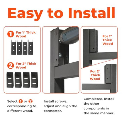 Adjustable Steel Frame DIY Building Gate Kit for 7ft High Fences - size: 36-60“ Wide（7Feet）-1Pack