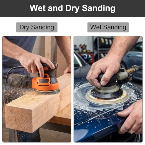 50Pcs 5 Inch Hook & Loop Sanding Discs, 1000 1500 2000 3000 5000 Grit Assortment Wet Dry Silicon Carbide Sandpaper for Automotive Wood Metal Polishing