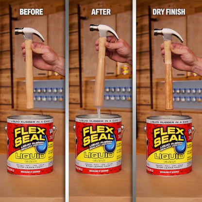 Flex Seal Liquid Rubber Sealant Coating, Waterproof, Clear, 128 oz - color: Clear, size: 128 oz