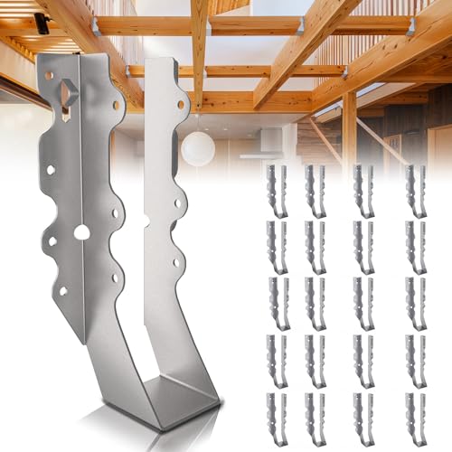 50 Pcs 2x8 Joist Hangers,18 Gauge Metal Face Mount Joist Hangers, Lu28 Joist Hangers Galvanized, Hurricane Ties for Rafter, Rafter Brackets 2x8 for Deck,Floor,Roof Overhang and Ceiling Joist - size: 50 Pcs 2x8 Joist Hanger, style: Silver