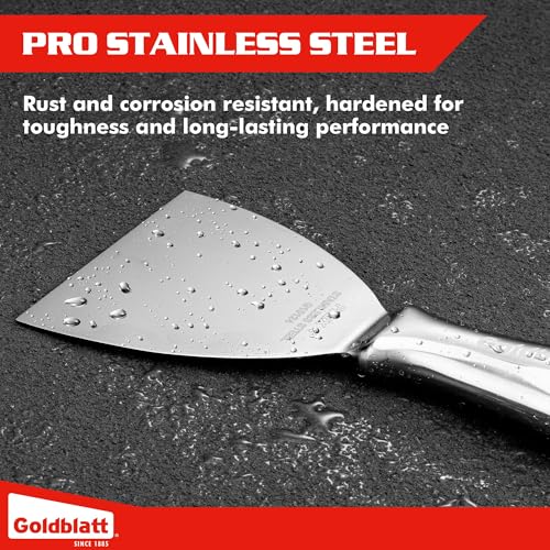 Goldblatt 4" Putty Knife, Stainless Steel Joint Knife with Flexible Blade
