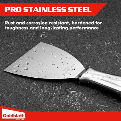 Goldblatt 4" Putty Knife, Stainless Steel Joint Knife with Flexible Blade