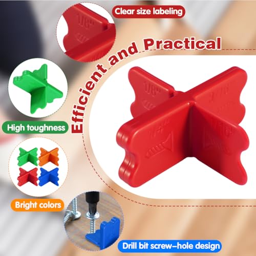 12 Pcs Deck Spacer Tool, 4 Thicknesses Deck Spacers -1/16",1/8",3/16",1/4" - color: B-12PCS-multicolour