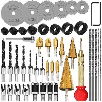 47 Pcs Woodworking Tools and Accessories Countersink Drill Bit Set - color: 47 Pcs no box