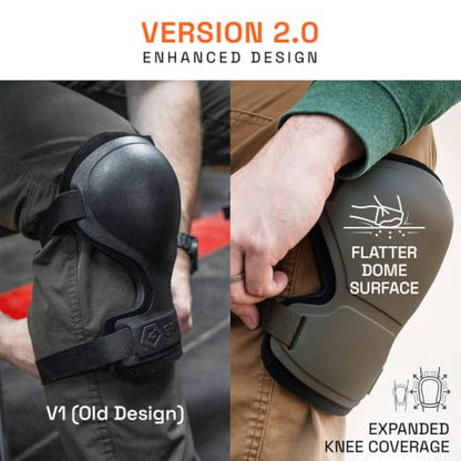 GRITR Knee Pads - Heavy Duty Knee Protectors, Improved, Green - color: Ranger Green