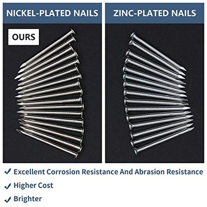 JEGONFRI 120pcs 2" Nickel Plated Nails for Hanging Pictures, Wood Nails - color: Silver, size: 2 In , 120 Pcs