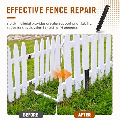 SDSNTE Steel Fence Post Repair Stakes for Fence Post Support, 10 Pcs