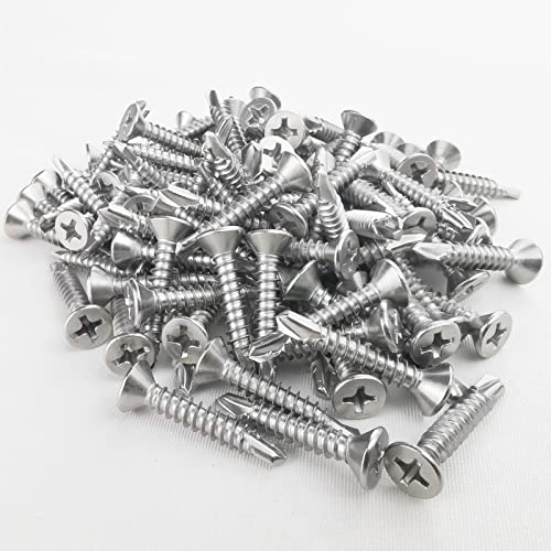 120PCS #8 x 1 Flat Head Sheet Metal Screws - size: 120PCS #8 x 1"