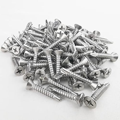 120PCS #8 x 1 Flat Head Sheet Metal Screws - size: 120PCS #8 x 1"