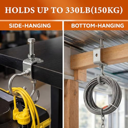 Moxweyeni 6 Pack C Clamp with J Hook, 1 Inch Heavy Duty Beam Clamp Hanger