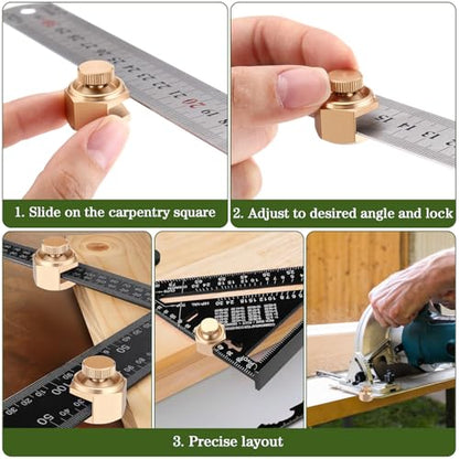 4 Pack Stair Gauge Set, Layout Tool for Framing Square, Gold - color: Gold