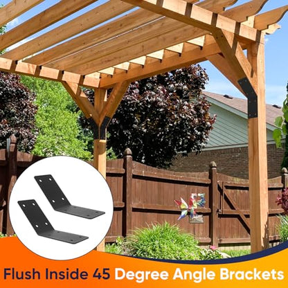 4 Pcs 5"x5"x3" 45 Degree Angle Brackets for 4x4 6x6 Wood, 3MM - size: 45D-5''X5''X3''