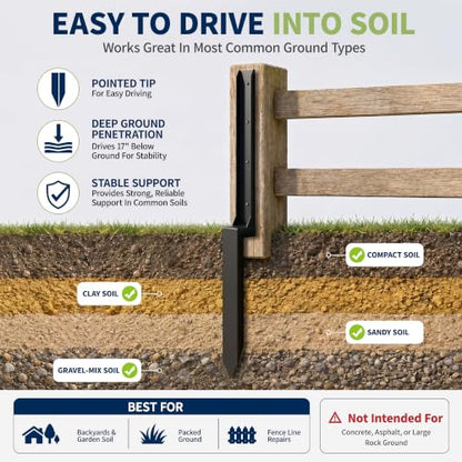 35 Inch Fence Post Repair Kit, Fix Broken 4x4/6x6 Wood Post