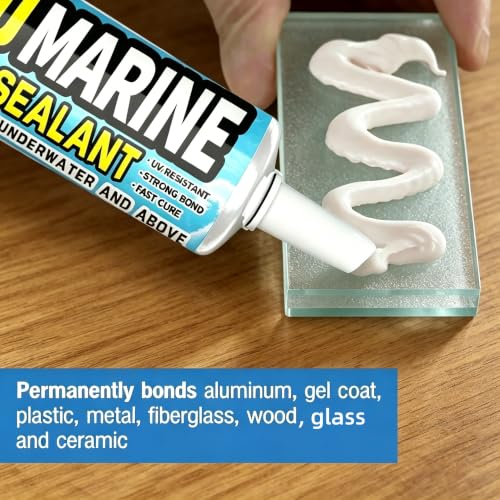 5200 Marine Sealant Adhesive Fast Cure 3oz – Permanent Waterproof Bond for Boats, RVs, Decks & Pool Tile, UV Resistant Above & Below Waterline - color: 1Pack White
