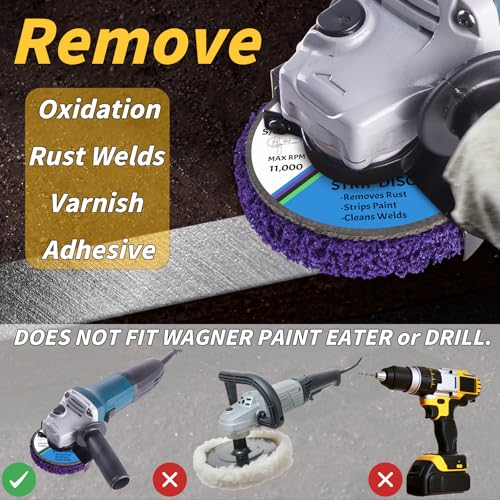 Oleitodh 20 Pack Strip Disc 4 Inch Paint Removal Rust Removal Wheels - color: Purple, size: 4'' x 5/8''-20Pack