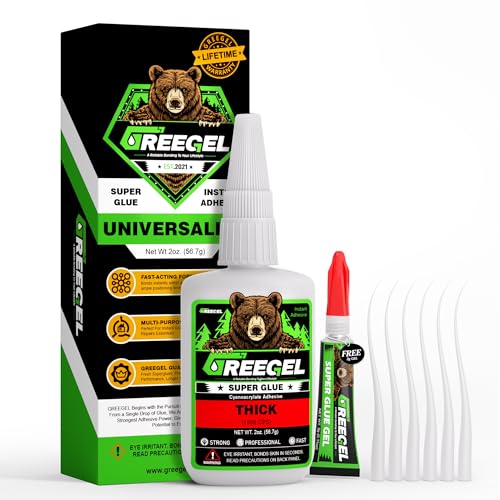 Liquid Thick Super Glue 2 Oz + 3g Gel Glue for Large Gaps, Clear CA - color: Thick Viscosity, size: 2 oz