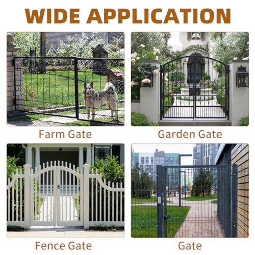 2 Pair 1-3/8" Wall Mount Gate Hinges for Chain Link Fence, Farm - size: 1-3/8''-2Pack