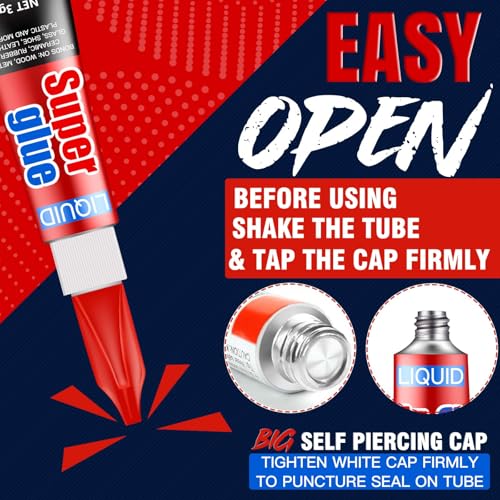 ALECPEA Super Glue, 12 X 3g, Liquid Instant Glue for Metal and Ceramic - color: Liquid