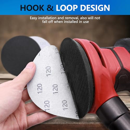 VIBRATITE 120 Grit 5 Inch Hook & Loop Sanding Discs, 70PCS - size: 5 Inch (120 Grit)
