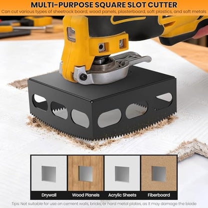 Drywall Outlet Cutter, Square Slot Cutter Drywall Oscillating Tools, 2PCS