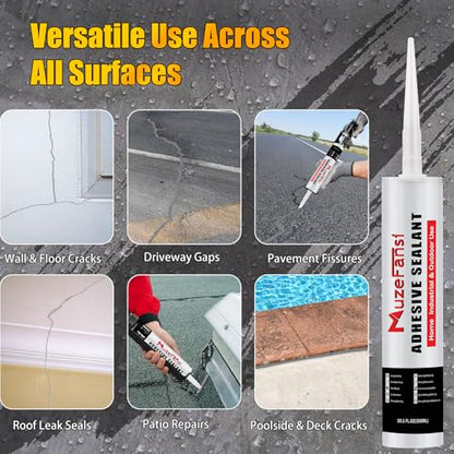 Gray Concrete Crack Filler, Self-Leveling Waterproof Sealant, Fast-Curing Flexible Cement Crack Repair, Concrete Patch (10.1 fl oz, 2 Pack)