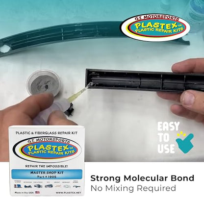 Plastex Plastic and Fiberglass Repair - Easily fix, Recreate Broken Plastic, Fiberglass Wood & More! Plastex Master XL Tech Kit - color: Master Kit (Black/White/Clear), size: 200 grams