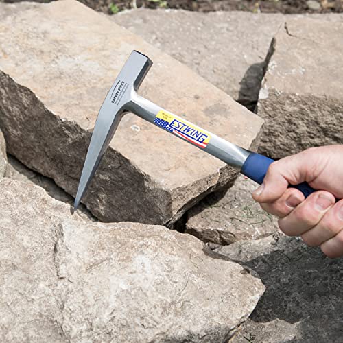 Estwing Rock Pick - 13 oz Geological Hammer with Smooth Face & Shock Reduction Grip - E3-13P, Silver - style: Smooth Face
