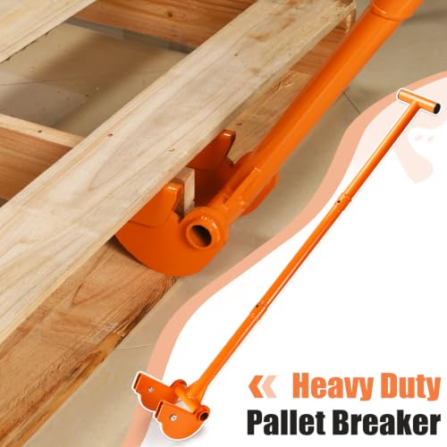 AugFir Non-Damaging Wooden Pallet Buster, Heavy Duty Deck Board Removal Tool with Articulating Pivot-action Head Design, for Deck, Pallet, Wood Board Removal Without Lower Back & Knee Pain (48 inches) - size: 48 inches