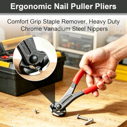 5 pcs Heavy Duty Upholstery Staple Remover Tool Set, Nail Puller Plier, Tack Lifter, Fastener Remover for Carpet,Furniture,Floor,Photo Frame,Wall with Zipper Bag - color: 5 Pcs