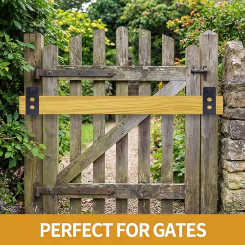 2x4 Door Barricade Brackets, 2 PcsDoor Hardware Brackets Fits 2x4 Bars, Door Security Barricade Bracketsset, for Home Barn Shed Garage Gate Bar Security Holder Doors Reinforcement,with Screws (2)