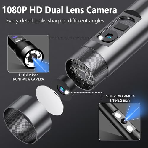 Endoscope Camera with Light, 4.3" IPS Screen Inspection Borescope Camera