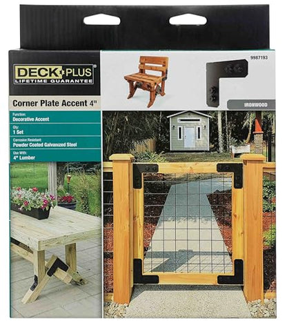 Deck Plus Ironwood 90 Degree Outside Angle, 4in, 1 Pack, Black