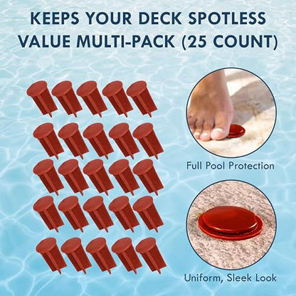 Pool Fence Hole Caps for 1-Inch Poles, Red, 25 Pack - color: Brick Red
