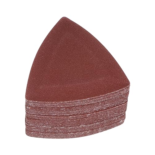 HARFINGTON 60pcs Triangular Hook & Loop Sandpapers 150 Grits 3-1/8" Aluminum Oxide Sanding Pads Random Orbital Mouse Detail Sander Papers Oscillating Multi Tool Sheets - size: 150 Grits