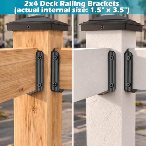 SIEDiNLAR 60 PCS Deck Railing Bracket Connectors for 2x4 Wood Posts