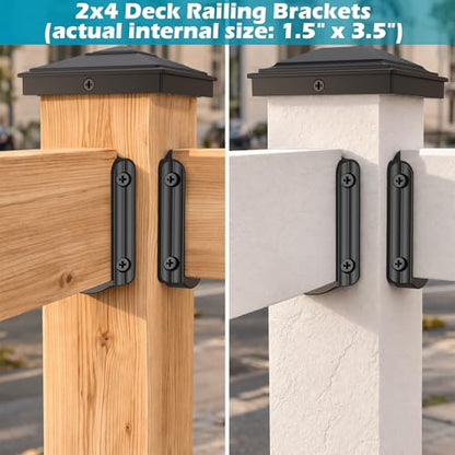SIEDiNLAR 60 PCS Deck Railing Bracket Connectors for 2x4 Wood Posts