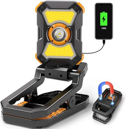 Adelante W3 Rechargeable Clamp Work Light, 2100LM, 360° Rotating Head