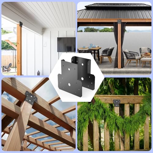 6x6 T Shaped Post to Beam Connector, T Shaped Pergola Bracket for Wood Roof