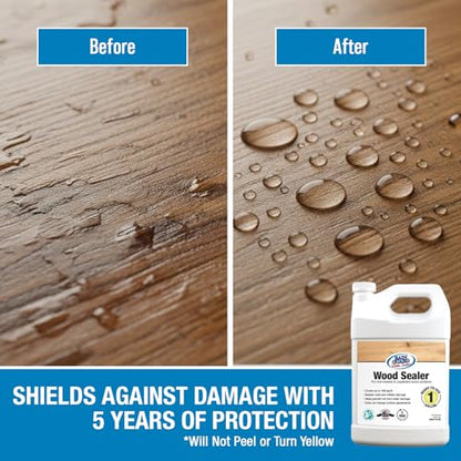 Rainguard Water Sealers Wood Sealer, Penetrating Protection Against Water Damage, Rotting, and Stains, for All Wood Surfaces, Silane/Siloxane Waterproofer, Natural Finish, Ready to Use, 1 Gallon - size: 1 Gallon
