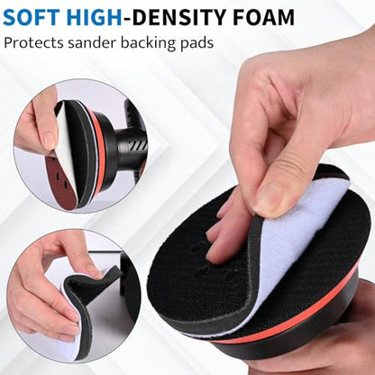 5 Inch 8 Holes Foam Sanding Pads 2Pcs Interface Pad - size: 125mm